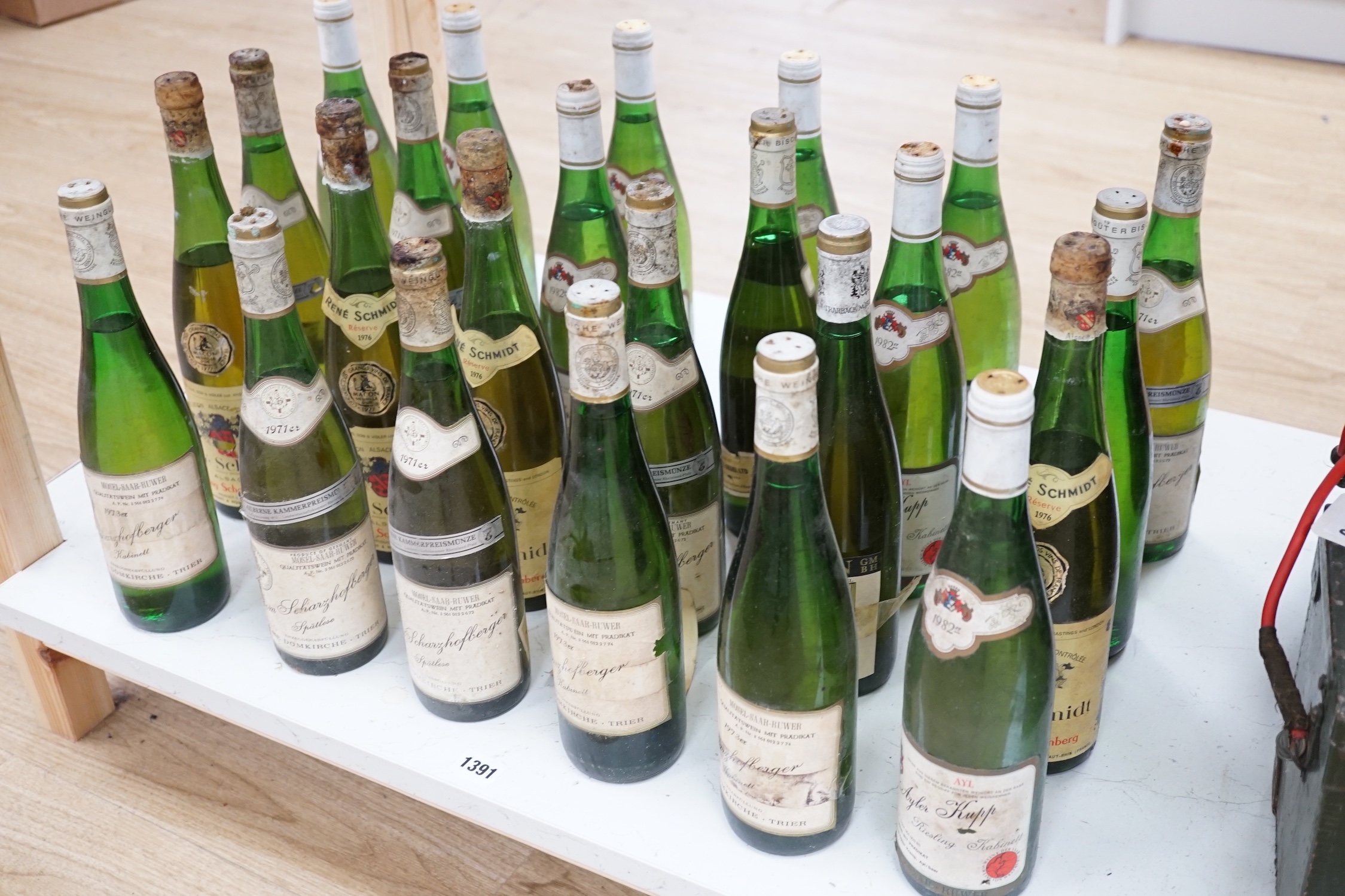 Twenty Four bottles of German Mosel white wine including three Rene Schmidt Riesling Reserve 1976